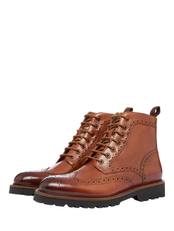 Oliver Sweeney Milbrook Leather Brogue Boots, Tan - view 2, Tan