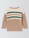 John Lewis Baby Striped Fox Cotton Wool Blend Jumper, Multi