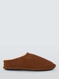 John Lewis Faux Fur Lined Mule Slippers, Chestnut