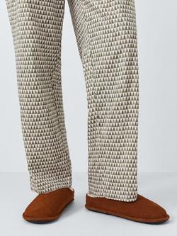 John Lewis Faux Fur Lined Mule Slippers, Chestnut - view 2, Chestnut