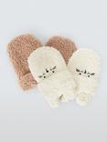 John Lewis Baby Bunny Fluffy Mittens, Pack of 2, Natural