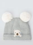 John Lewis Baby Bear Beanie Hat, Grey