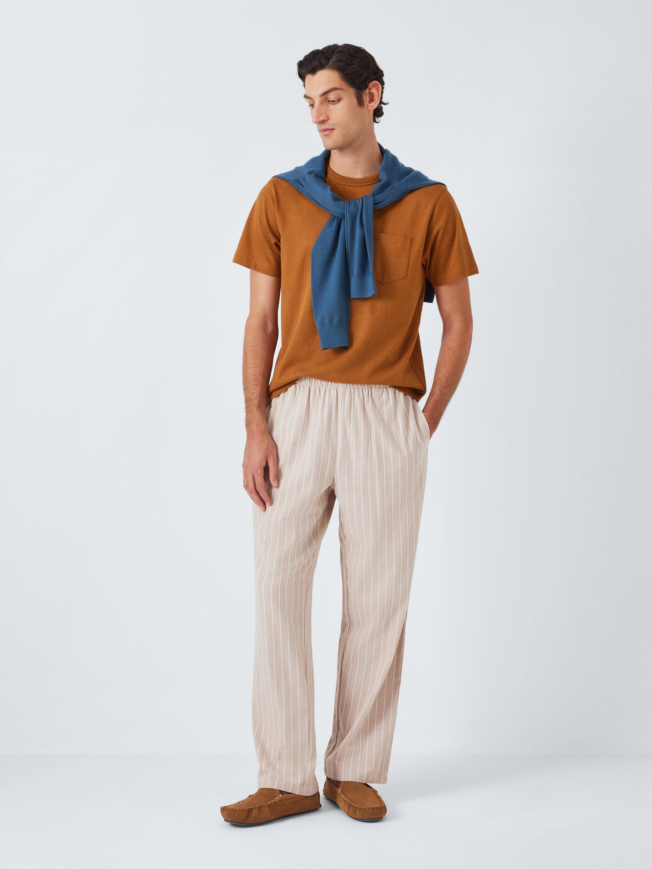 Product image 6 of 6, which shows John Lewis Suede Tartan Lined Moccasin Slippers, Chestnut, 10