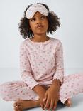 John Lewis Kids' Floral Pointelle Pyjama Set, Pink