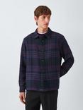 Kin Long Sleeve Textured Cotton Overshirt, Purple Velvet