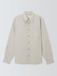 John Lewis ANYDAY Washed Cotton Twill Shirt, Pumice Stone