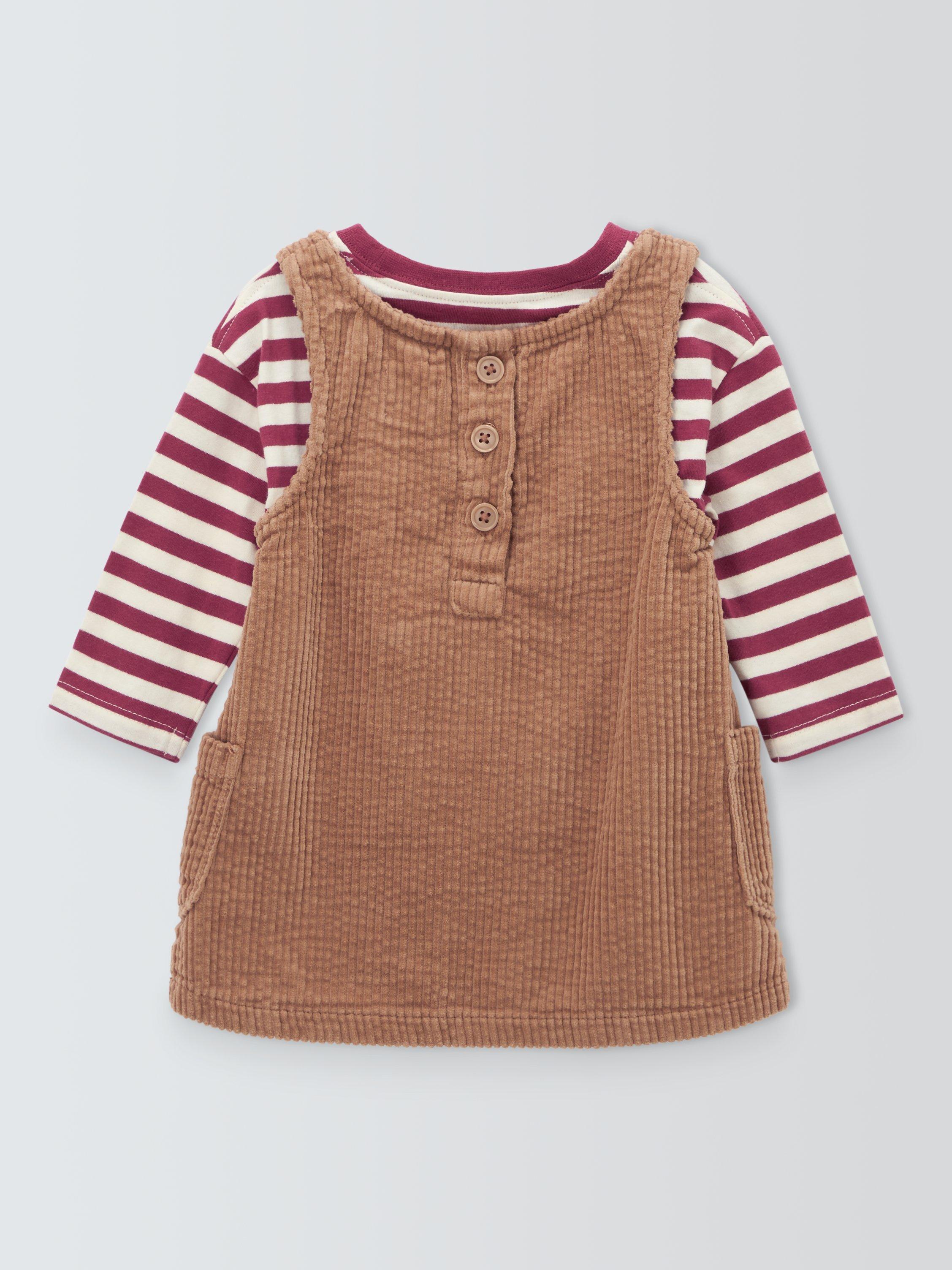 John Lewis ANYDAY Baby Stripe Top and Pinafore Set Multi