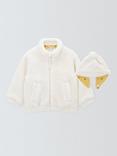 John Lewis Baby Borg Fleece Jacket and Hat, Cream