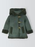 John Lewis Baby Sherpa Duffle Coat, Green