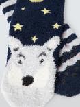 John Lewis Kids' Wolf Stripe Slipper Socks, Pack of 2