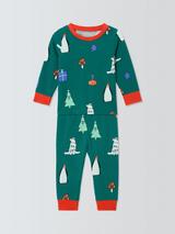 John Lewis Kids Family Christmas Check Pyjamas Red Multi
