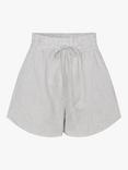 A-VIEW Bea Stripe Linen Blend Shorts, Off White/Black