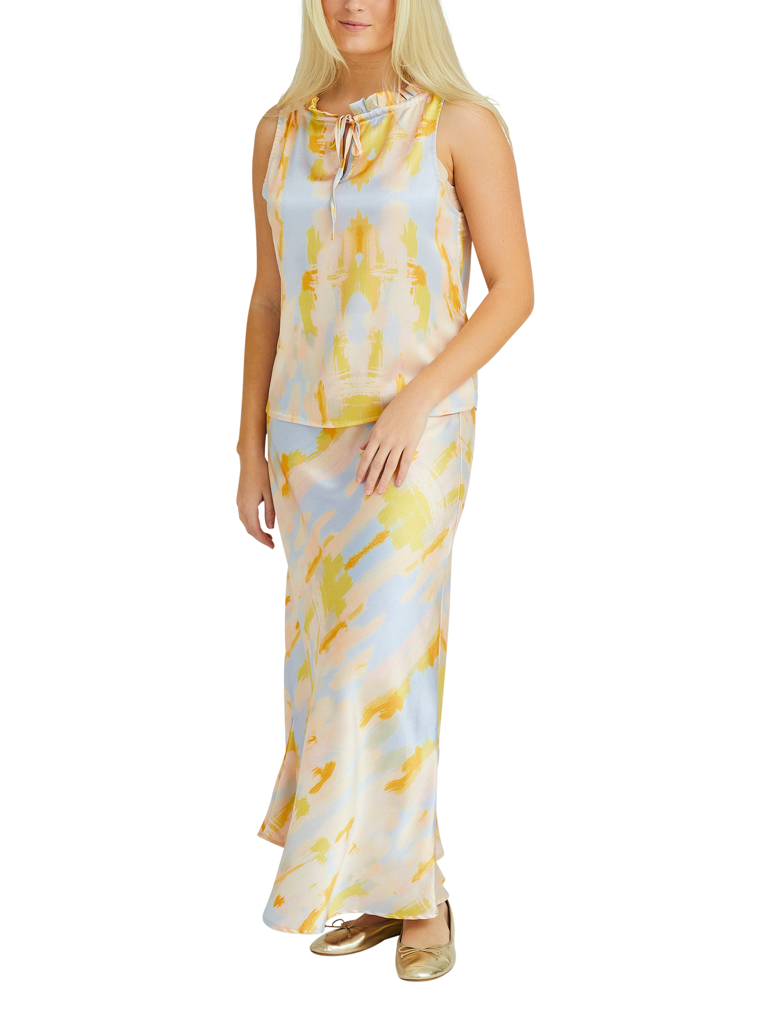 Product image 1 of 4, which shows A-VIEW Sali Sleeveless Satin Top, Multi, 10