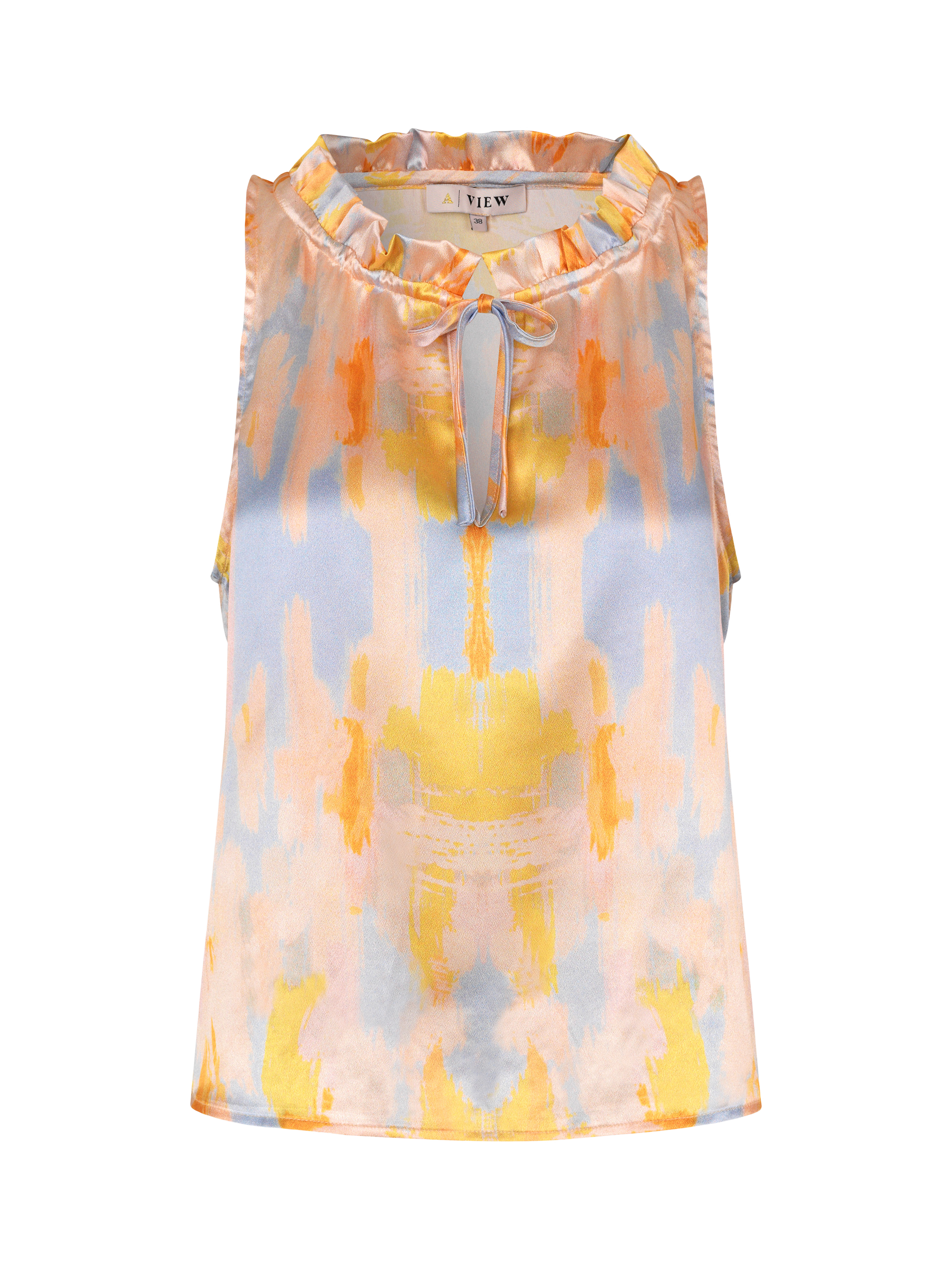 Product image 3 of 4, which shows A-VIEW Sali Sleeveless Satin Top, Multi, 10