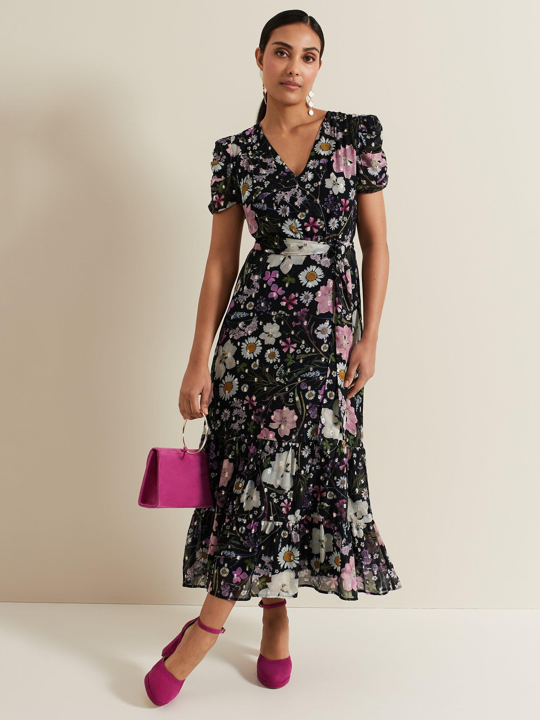 Phase Eight Petite Azalea Floral Midi Dress Multi