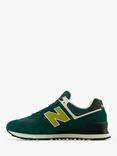 New Balance 574 Suede Blend Trainers, Dark Green