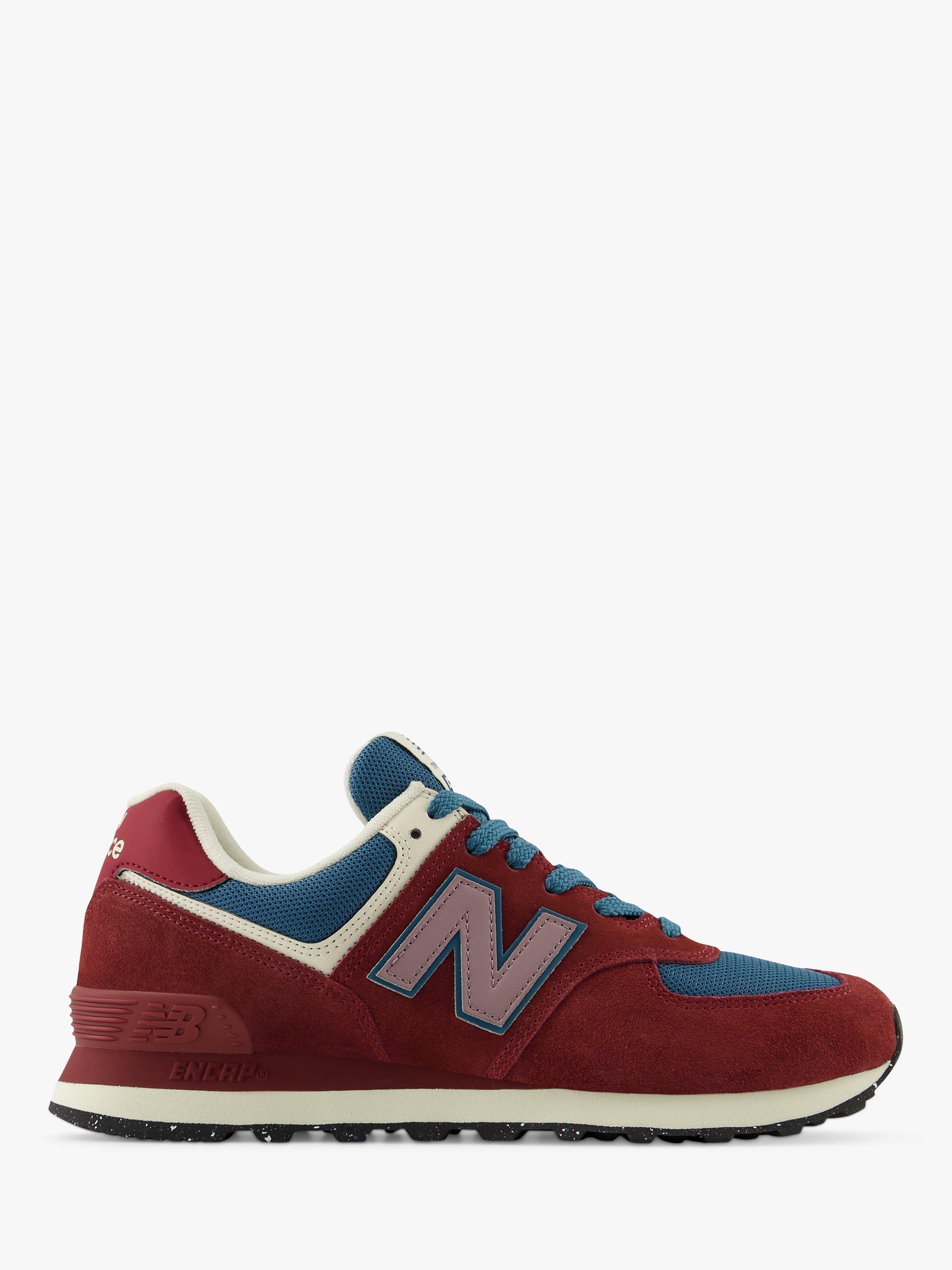 New Balance 574 Suede Blend Trainers Burgundy