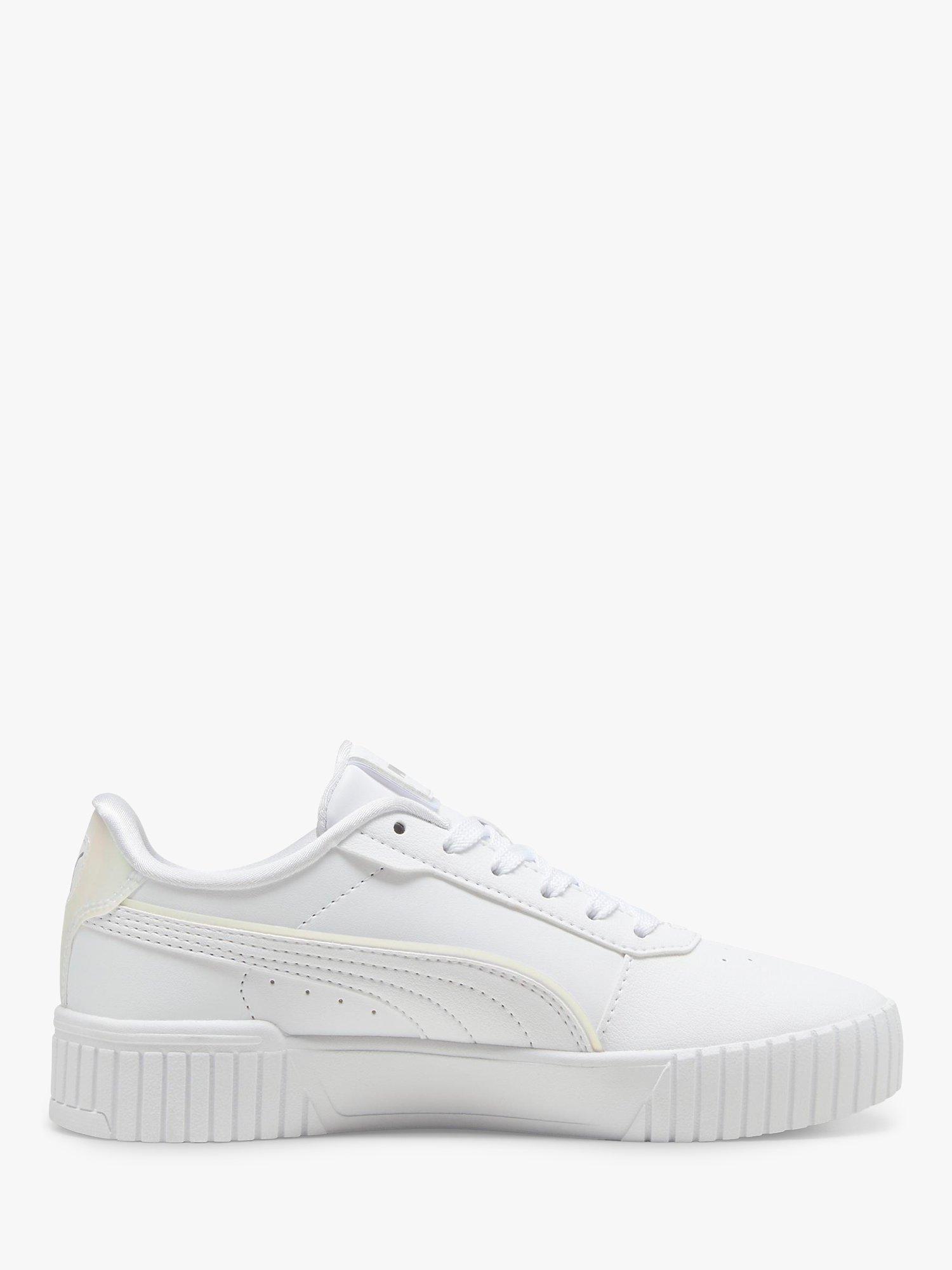 Product image 1 of 6, which shows PUMA Kids' Carina 2.0 Holo Trainers, White, 4