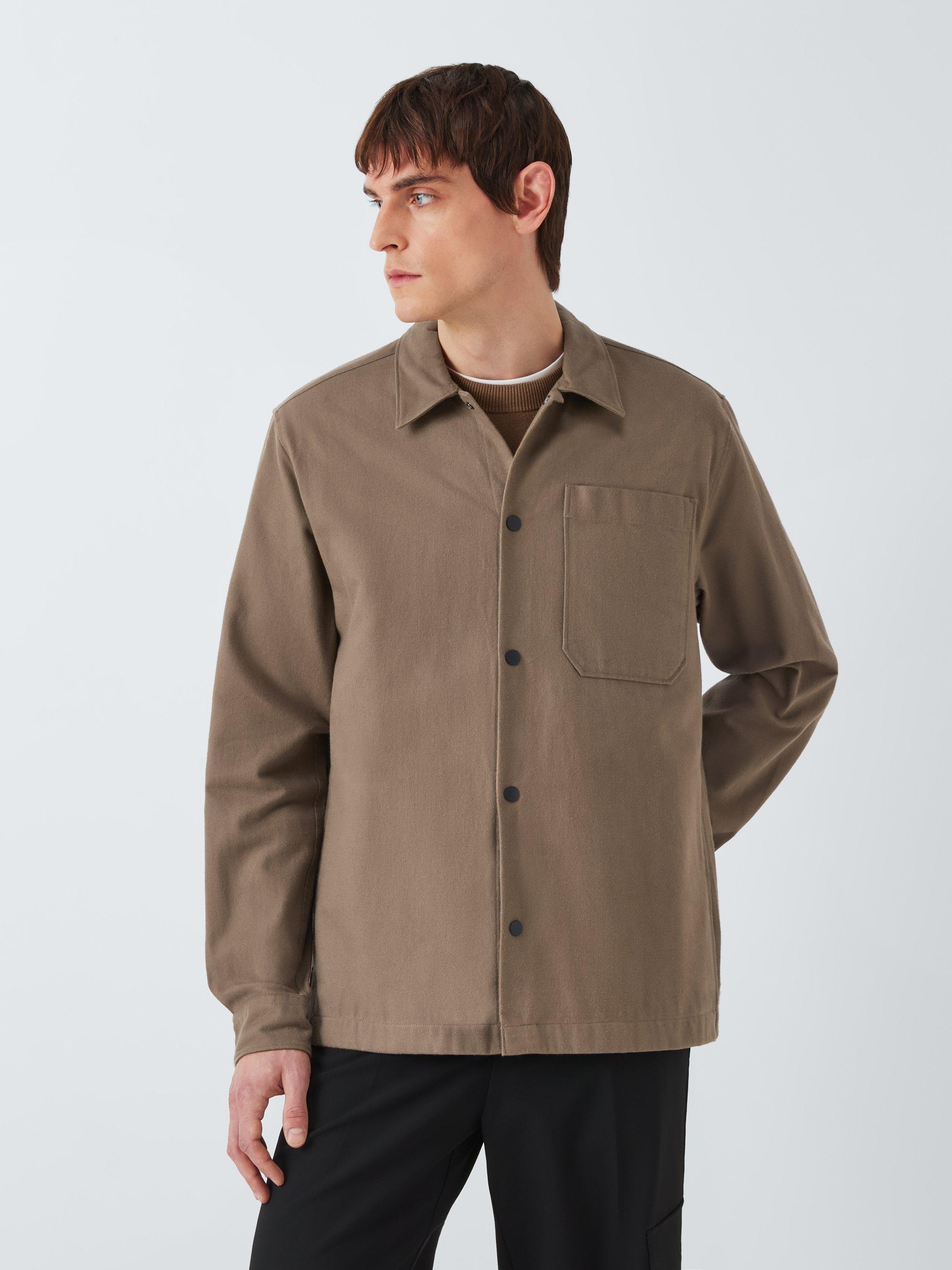Kin Brushed Cotton Overshirt, Ecru, Shiitake