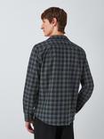 Kin Long Sleeve Mono Check Cotton Shirt, Grey/Black