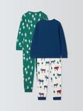 John Lewis Kids' Moose Tree Pyjamas, Pack of 2, Blue