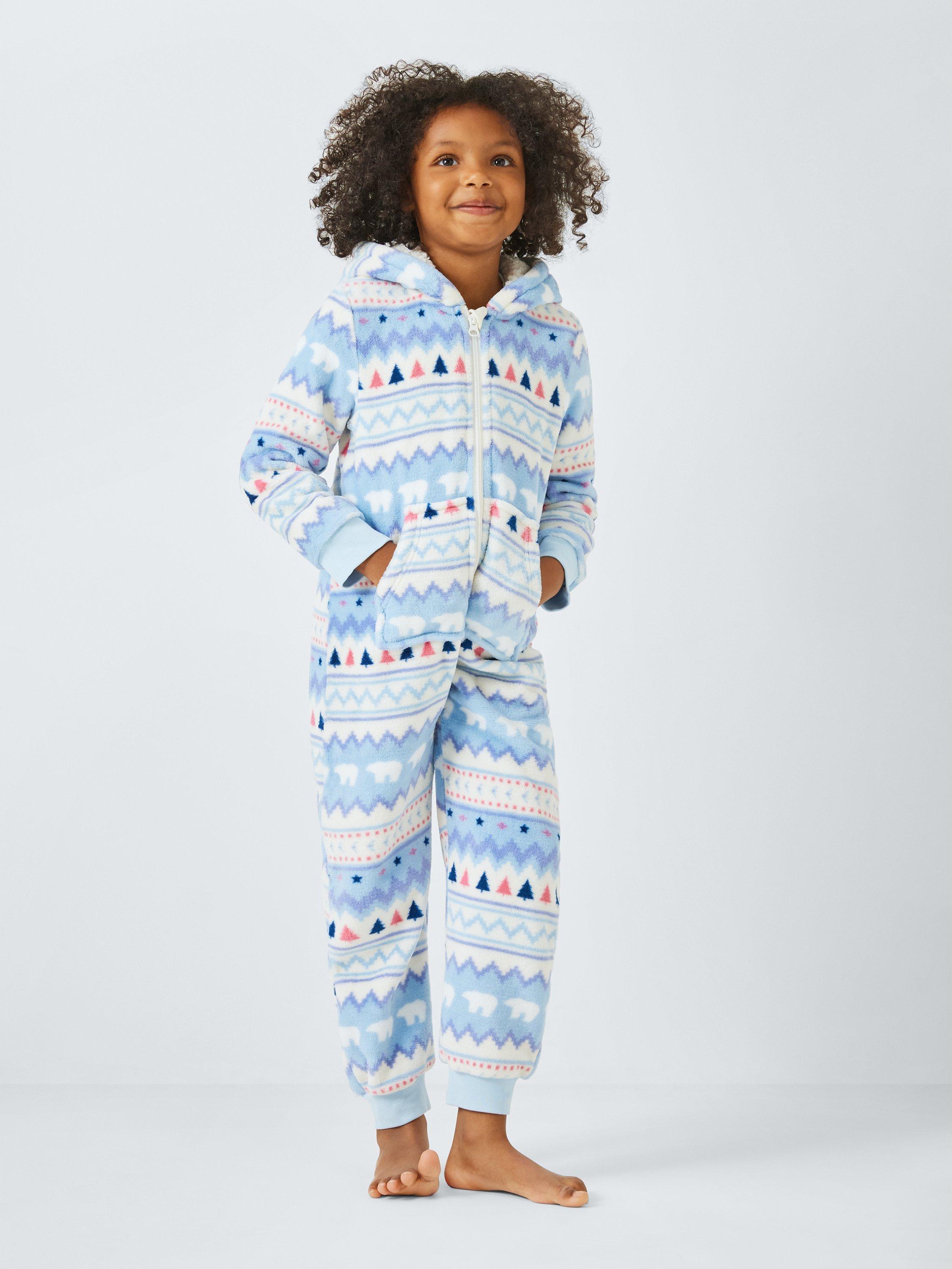 John Lewis Kids Polar Bear Fairisle Onesie Multi