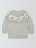 John Lewis Heirloom Collection Baby Knitted Jumper, Brown Marl