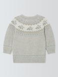 John Lewis Heirloom Collection Baby Knitted Jumper, Brown Marl