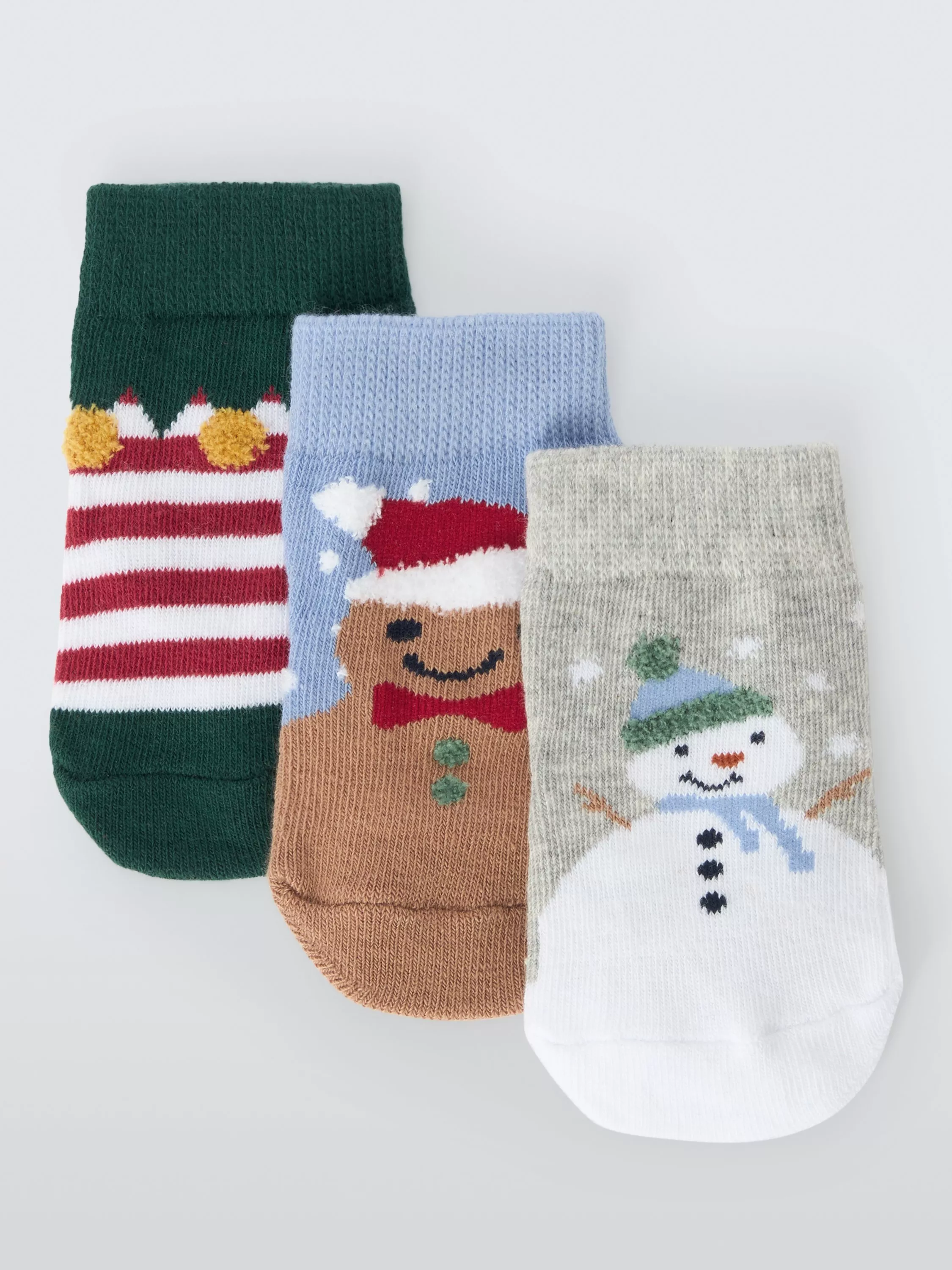 John Lewis Baby Christmas Socks Multi Pack of 3