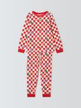 John Lewis ANYDAY Kids' Christmas Checkerboard Pyjamas, Red