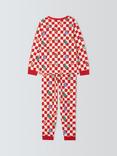 John Lewis ANYDAY Kids' Christmas Checkerboard Pyjamas, Red