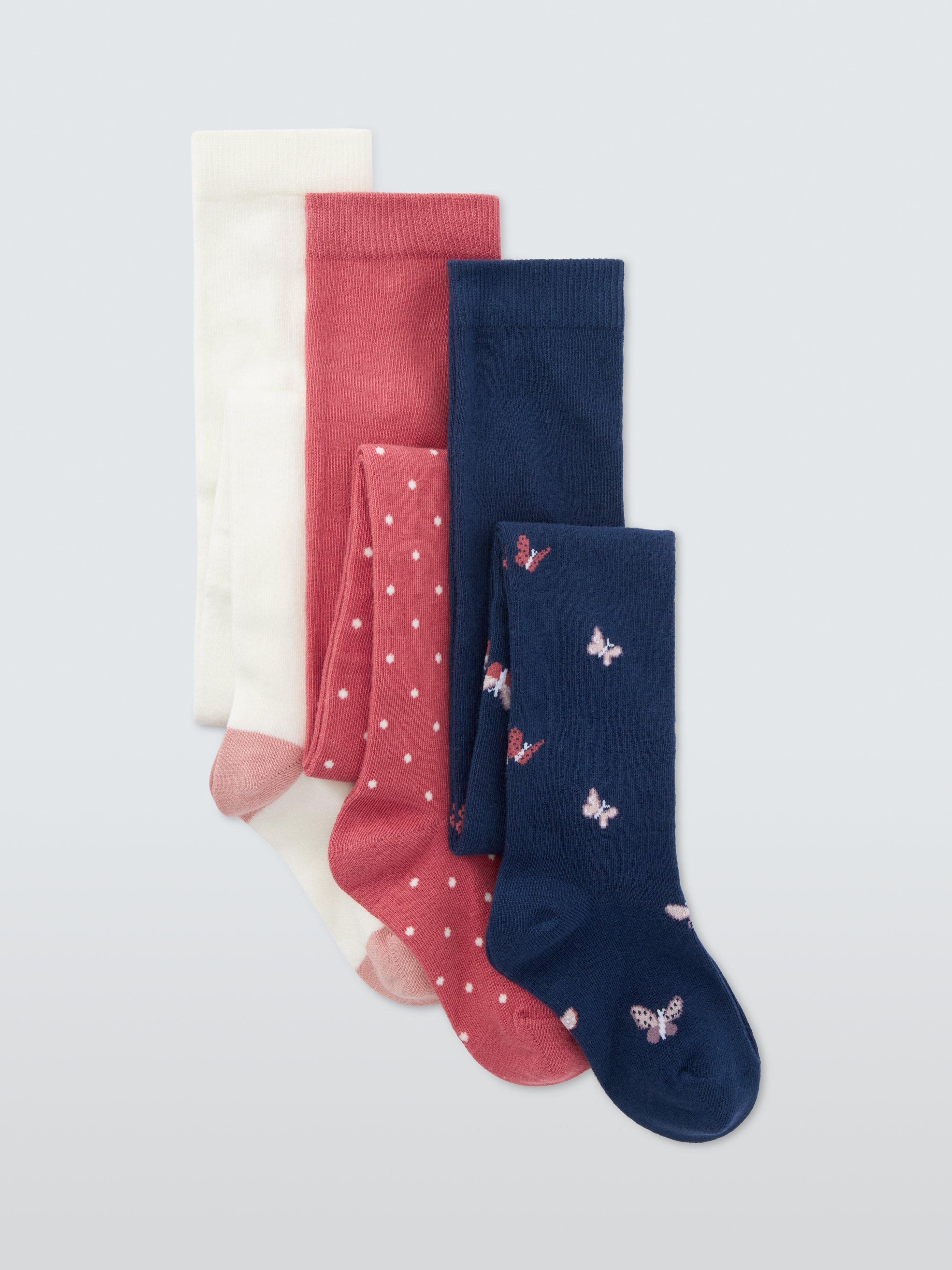 John Lewis Kids Butterfly Tights Pack of 3