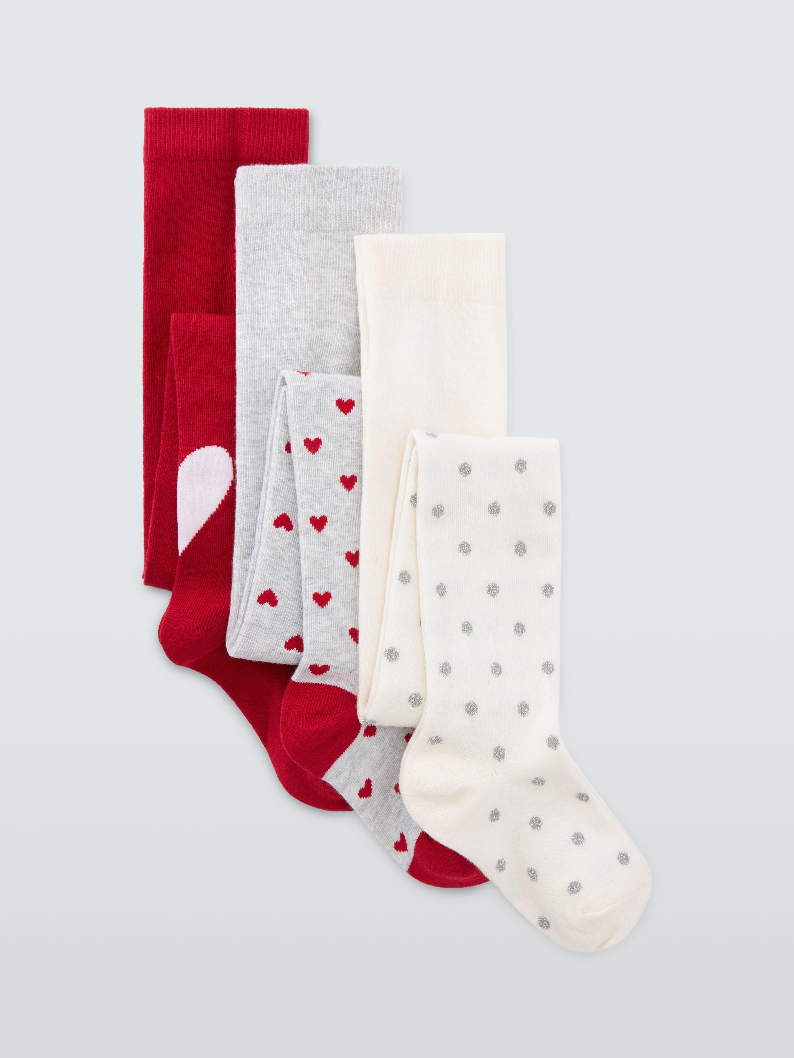 John Lewis Kids Christmas Tights Pack of 3