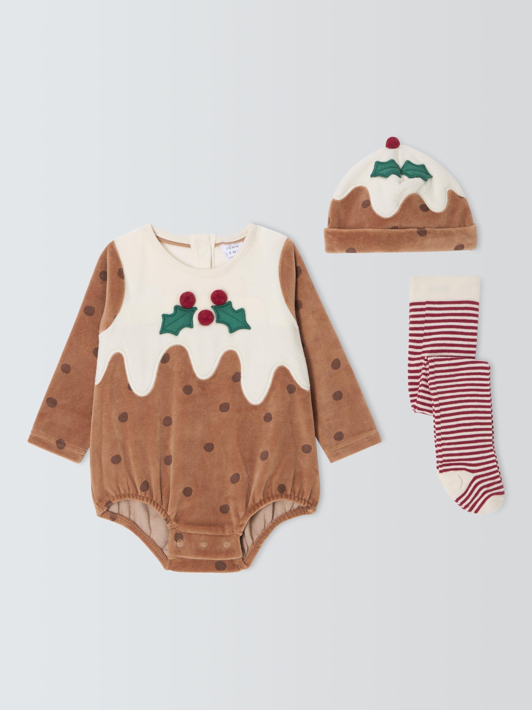 John Lewis Baby Christmas Pudding Dress Up Set Brown