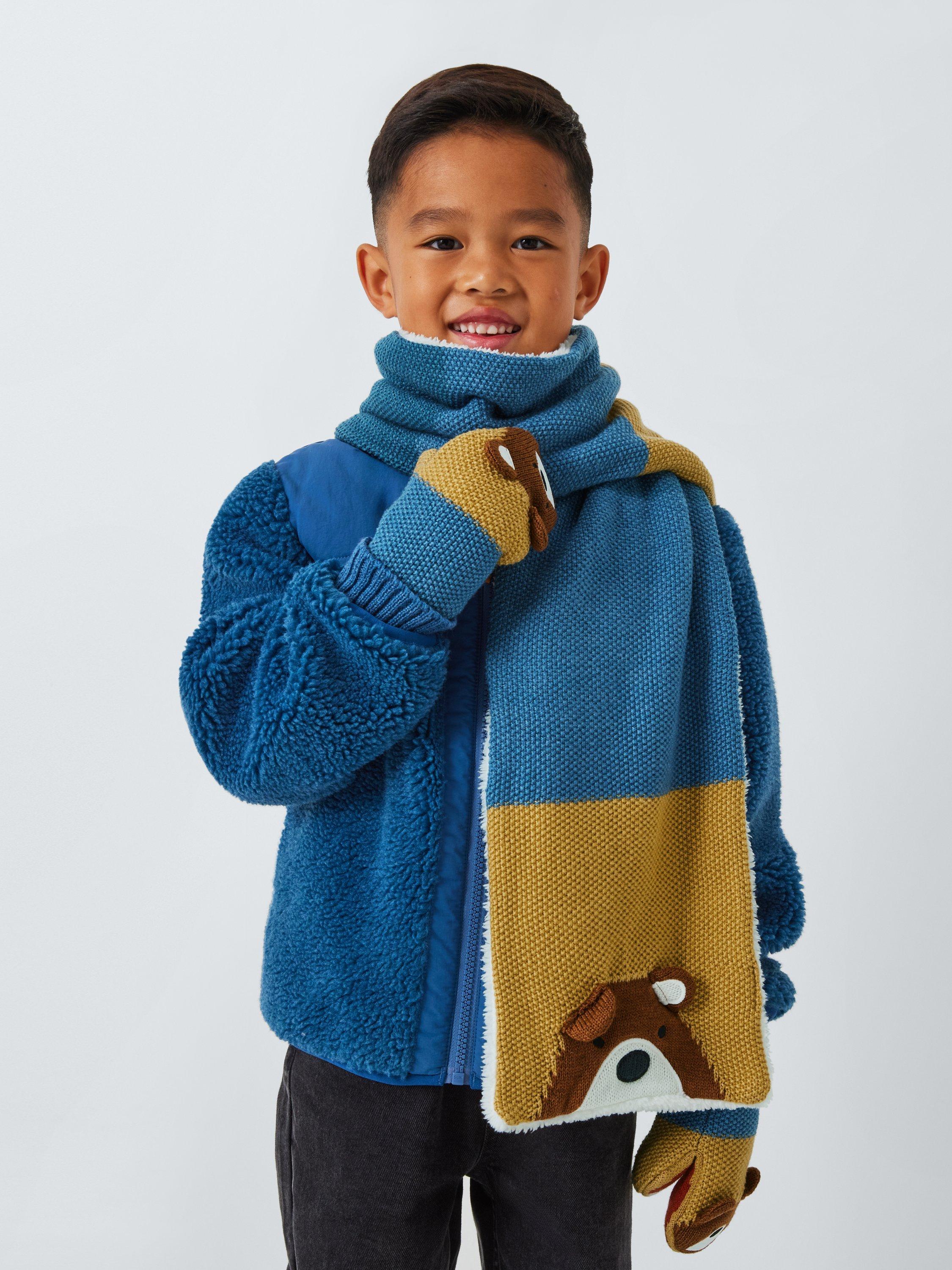 Product image 3 of 5, which shows John Lewis Kids' Knitted Bear Mittens, Multi, 6-8 years