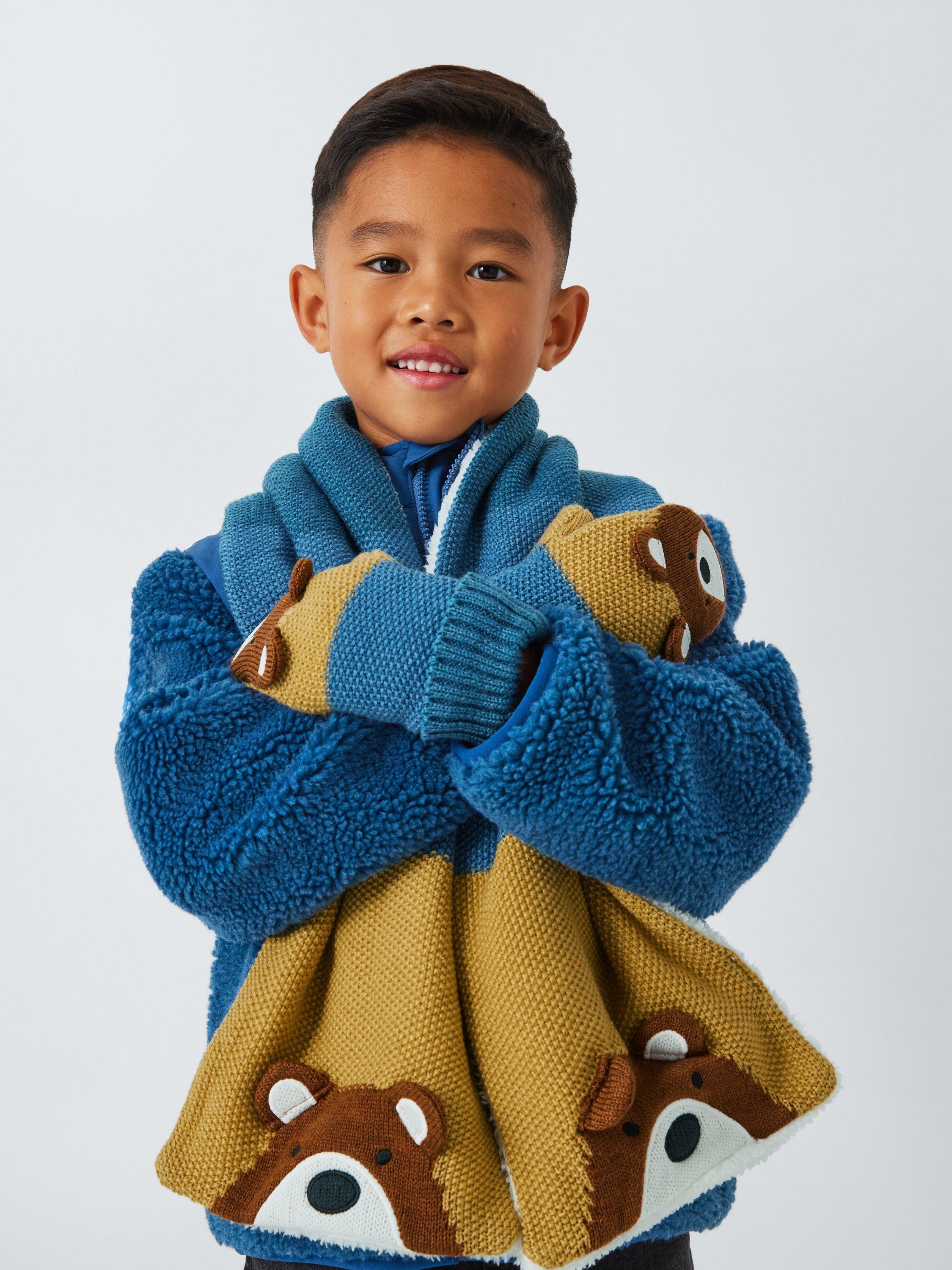 Product image 4 of 5, which shows John Lewis Kids' Knitted Bear Mittens, Multi, 6-8 years
