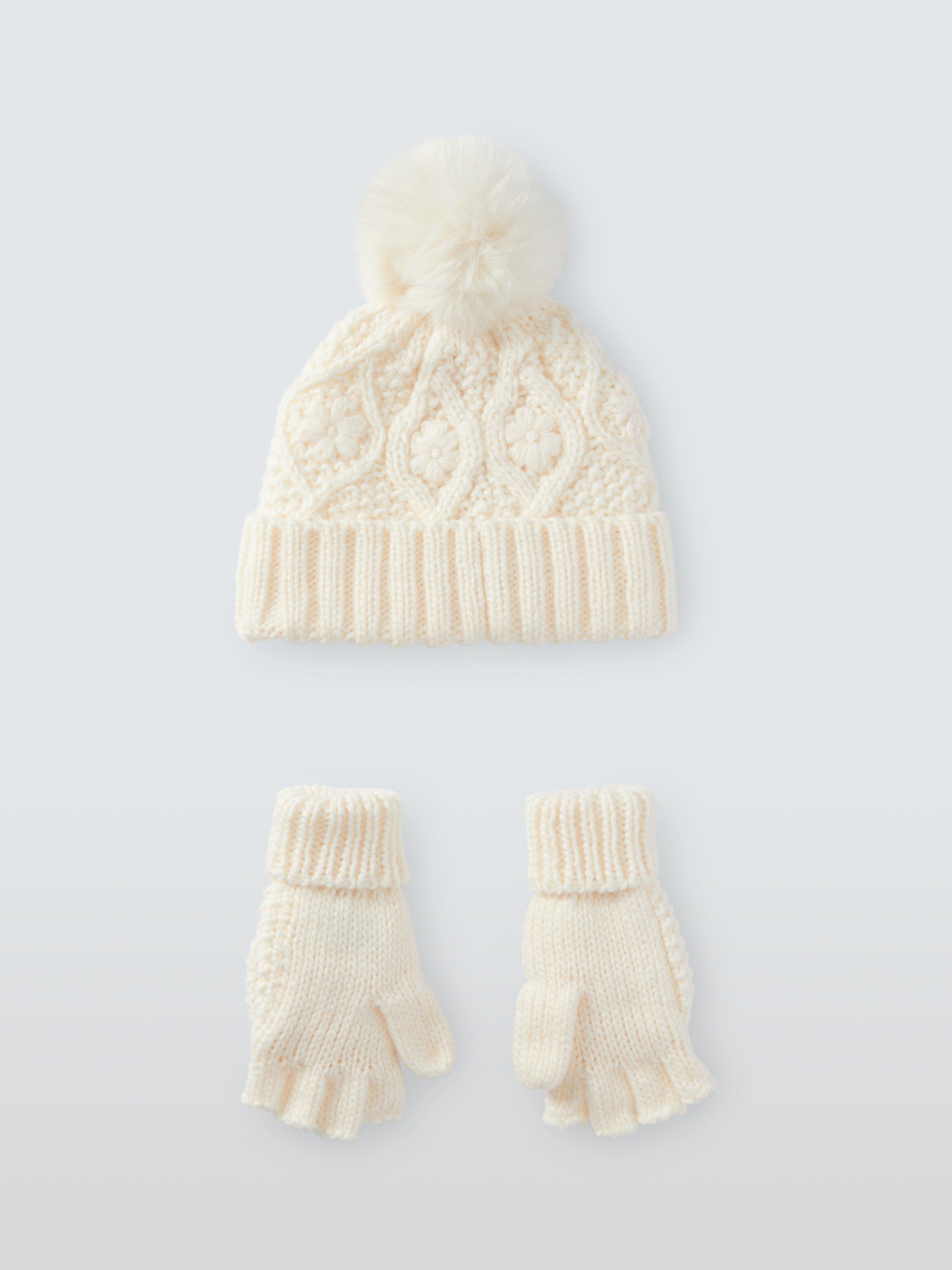 Mini Boden Cream Bear Hat and orders Gloves Set