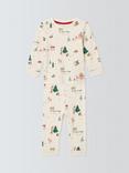 John Lewis Baby Christmas Print Cotton Pyjamas, Multi