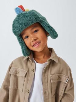 John Lewis Kids' Dino Spike Trapper Hat, Green - view 2, Green
