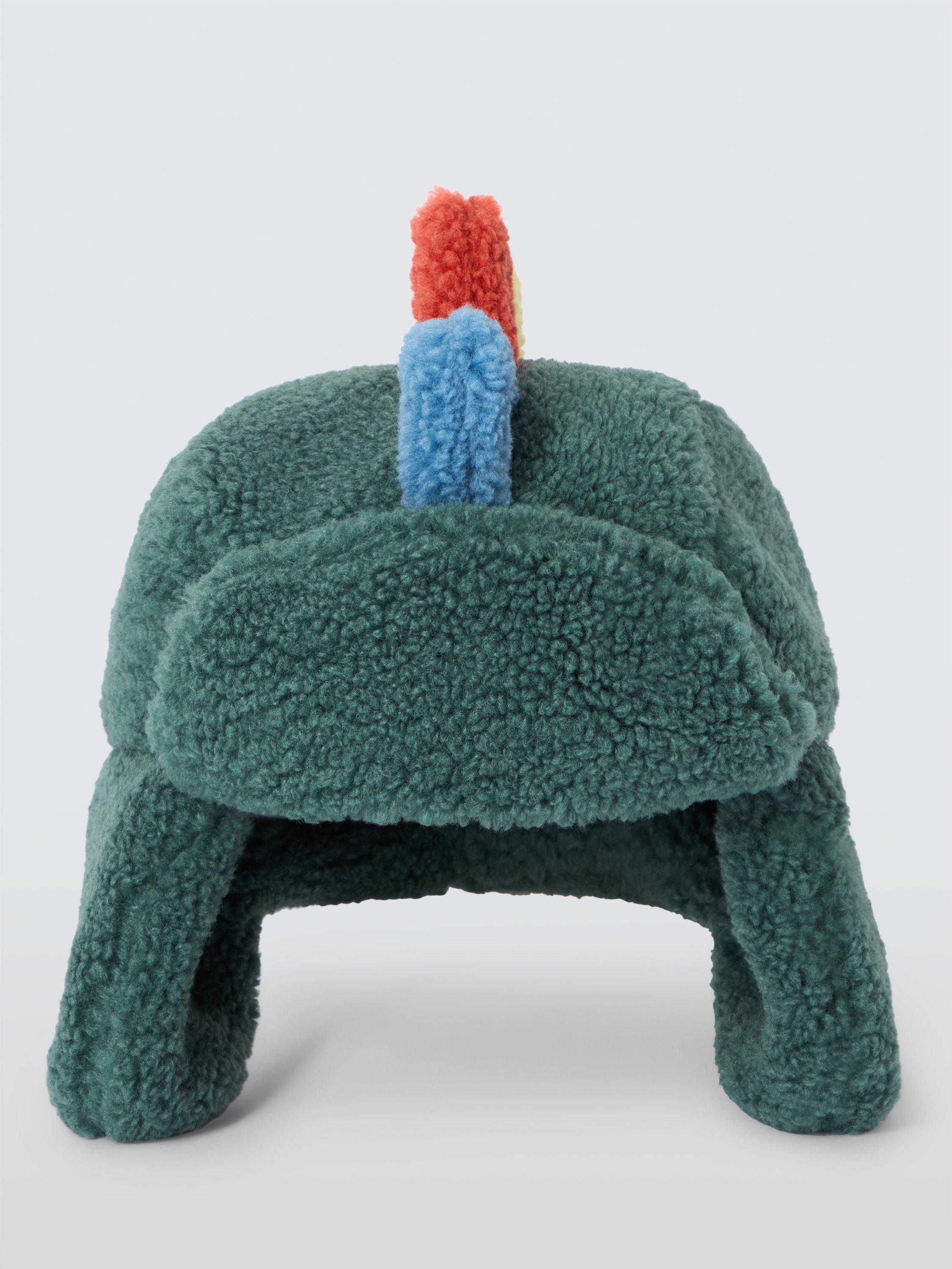Product image 3 of 4, which shows John Lewis Kids' Dino Spike Trapper Hat, Green, 3-5 years