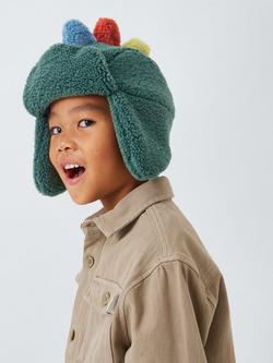 John Lewis Kids' Dino Spike Trapper Hat, Green, Green