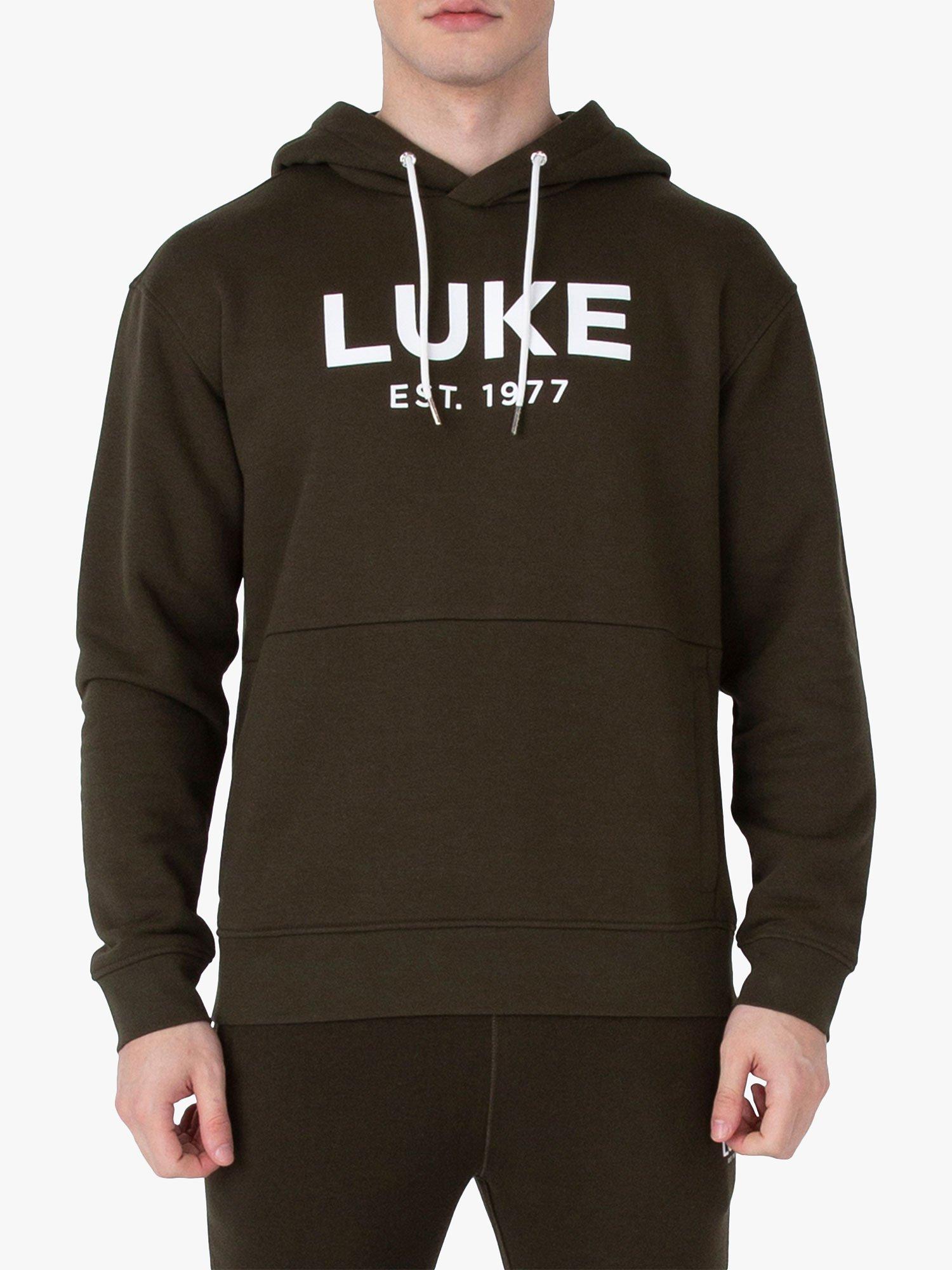Product image 1 of 6, which shows LUKE 1977 Grand Hoodie, Dark Green, XS