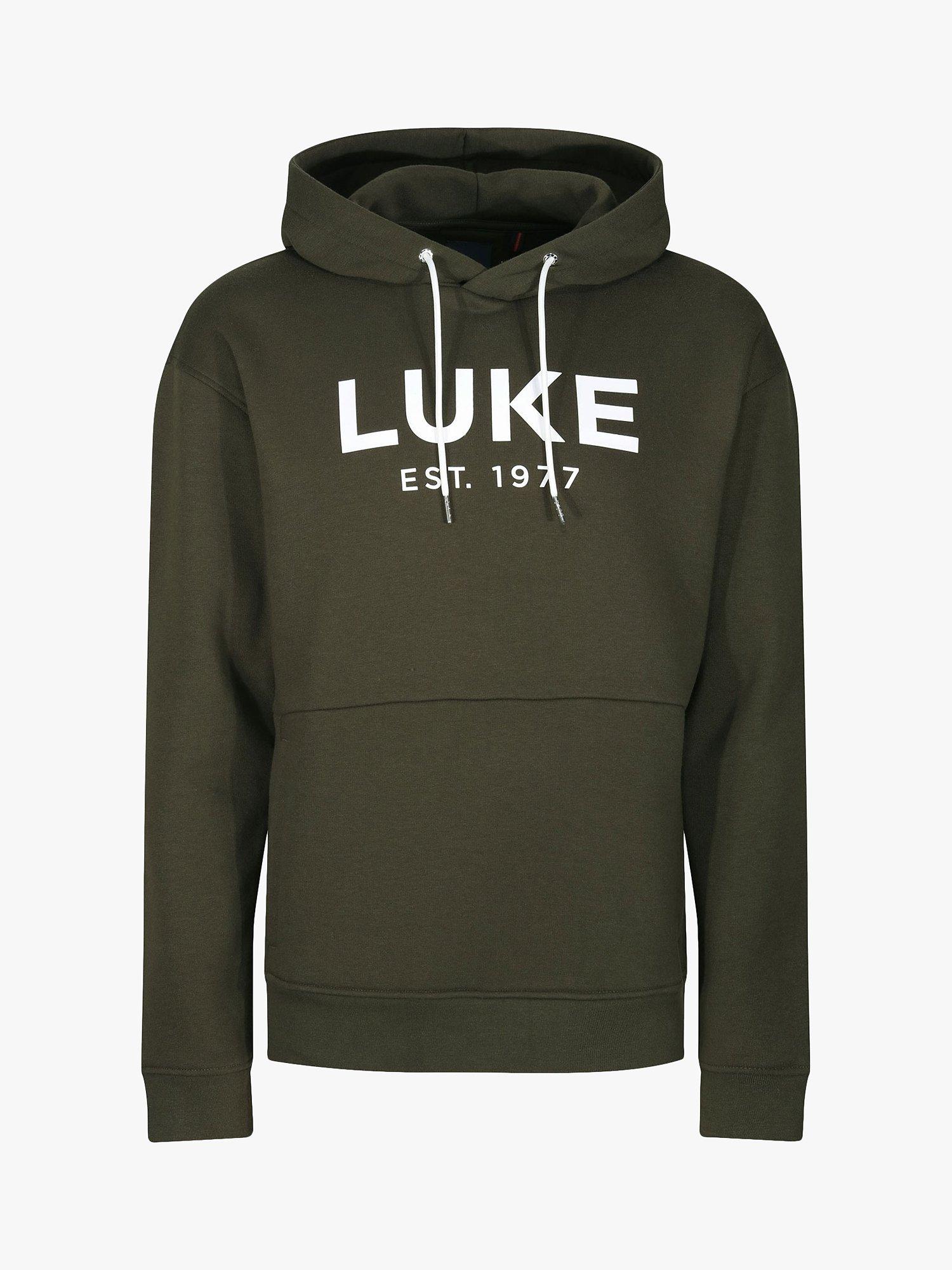 Product image 4 of 6, which shows LUKE 1977 Grand Hoodie, Dark Green, XS