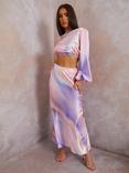 Chi Chi London Ombe Maxi Slip Skirt, Purple/Multi, Purple/Multi