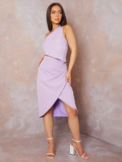 Chi Chi London Asymmetric Skirt, Lilac Purple, Lilac Purple