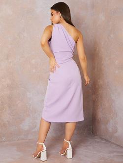 Chi Chi London Asymmetric Skirt, Lilac Purple - view 2, Lilac Purple
