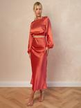 Chi Chi London Satin Crop Top, Red, Red