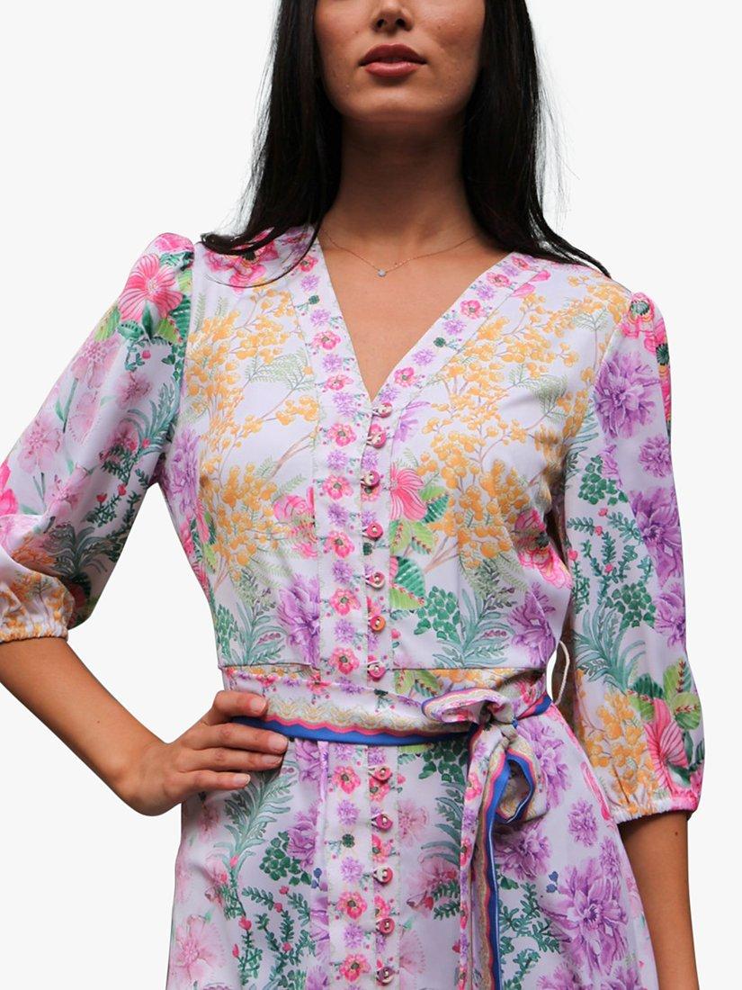 Product image 2 of 3, which shows Raishma Michelle Floral Print Maxi Dress, Lilac/Multi, 8