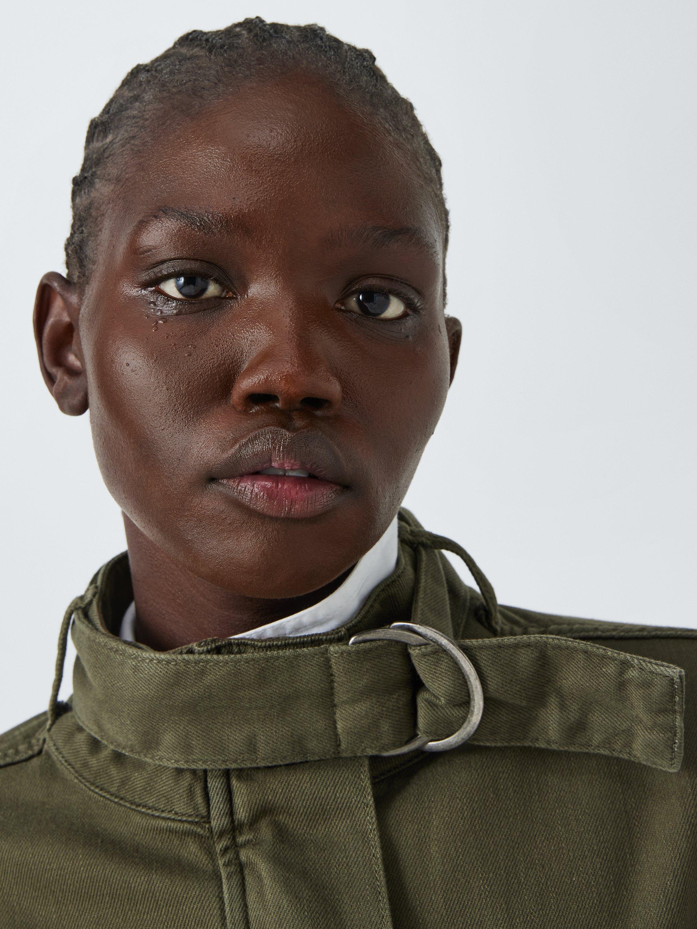 Product image 7 of 9, which shows AND/OR Dallas Cotton Embellished Pockets Shacket, Khaki, 20
