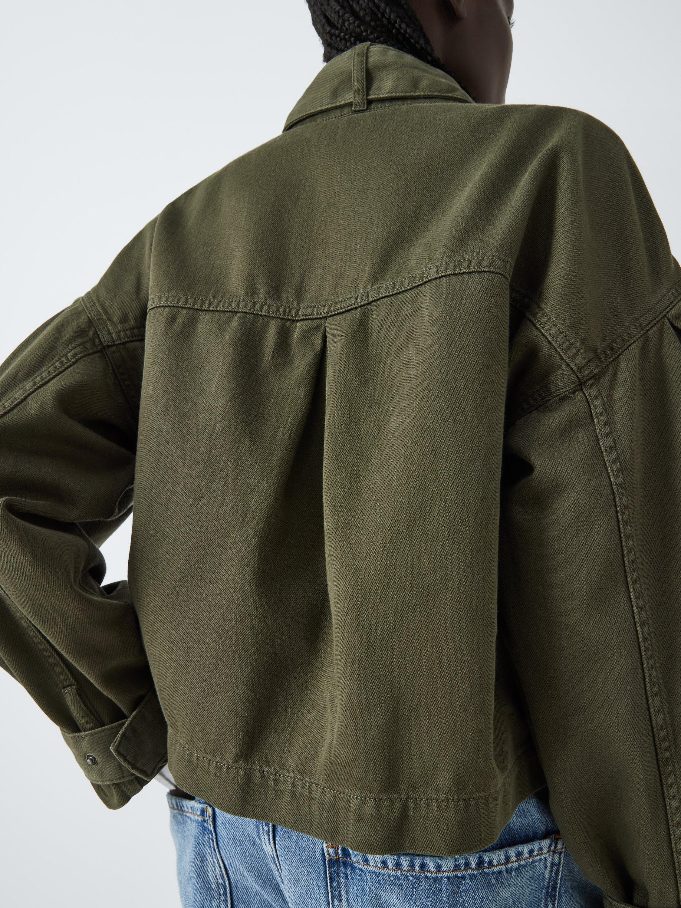 Product image 9 of 9, which shows AND/OR Dallas Cotton Embellished Pockets Shacket, Khaki, 20